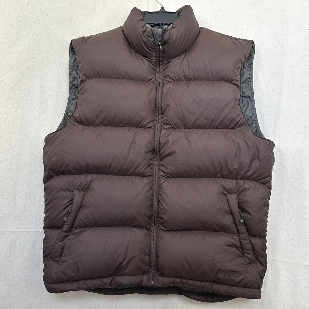 Mountain Equipment Co-op Mens Gorpcore Hiking Warm Down Puffer Vest Brown M MEC